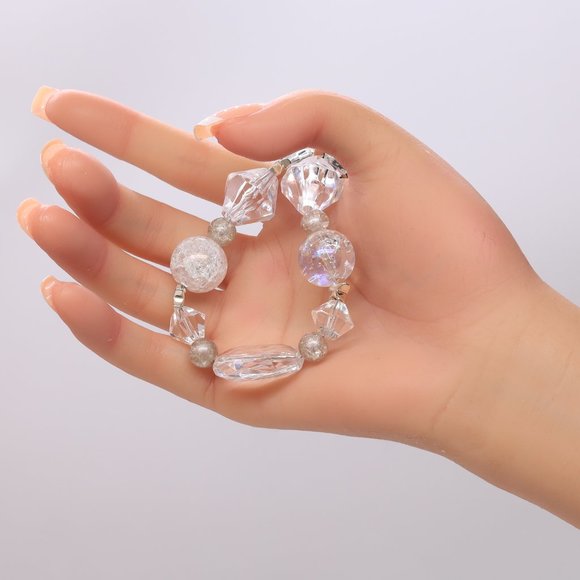 3 Piece Set, Crystal, Silver & Clear Spacers. Necklace, Bracelet & Earrings. - Picture 2 of 9